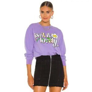 REVOLVE By Samii Ryan Isn't It Lovely Cropped Violet Crewneck Sweatshirt S